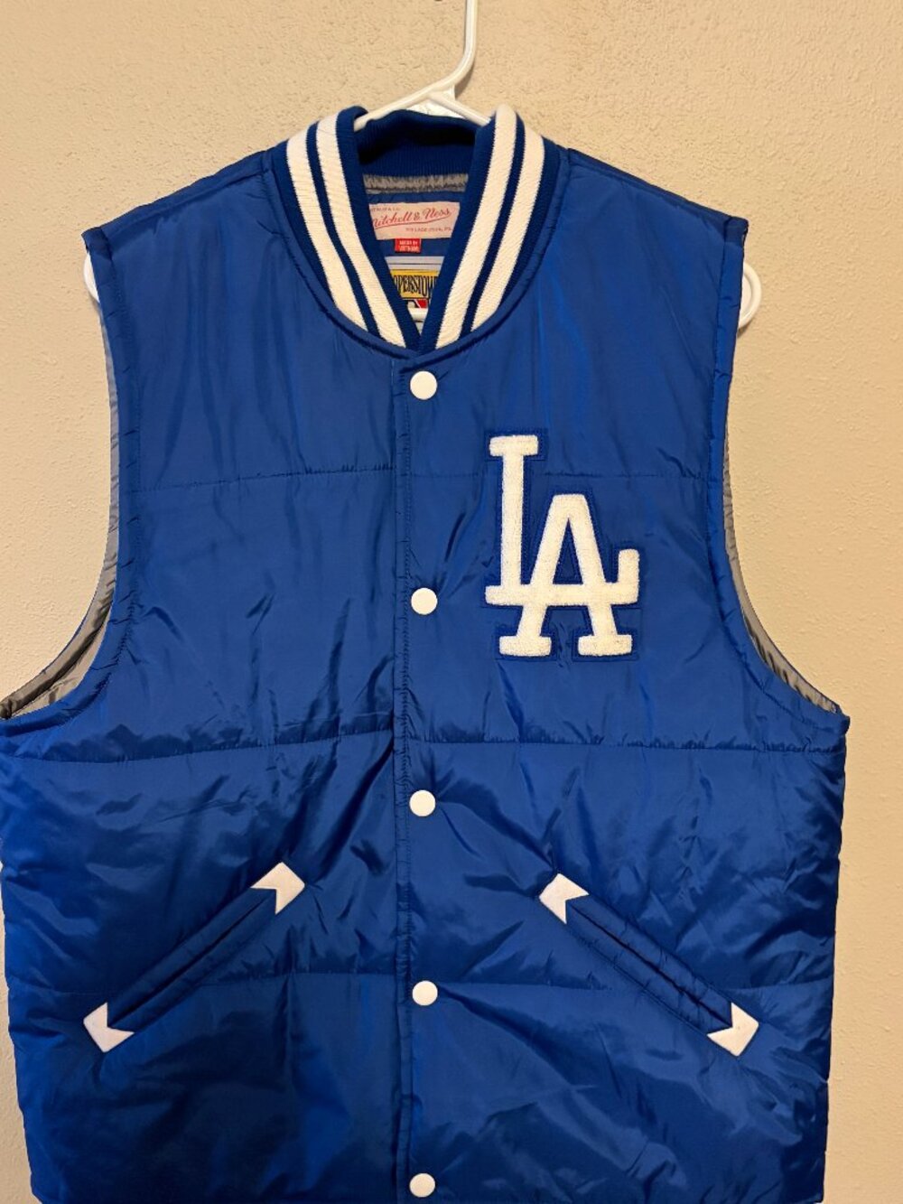 Mitchell & Ness LA Dodgers Cooperstown Quilted Puffer Vest Men’s L